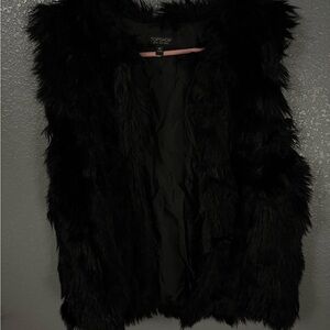 Topshop Elegant Black Fur vest